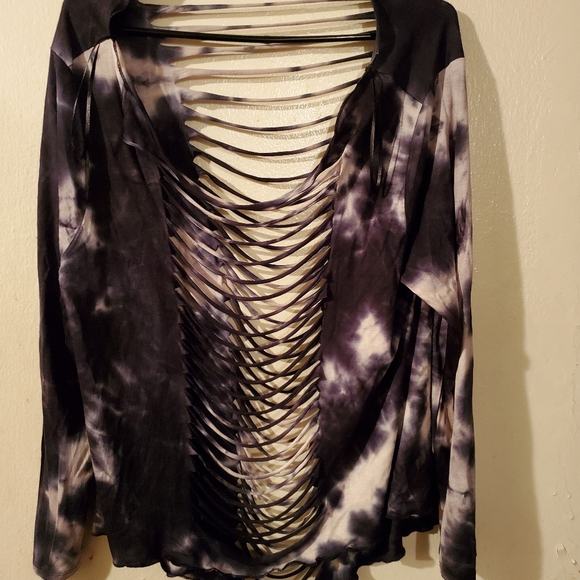 Slashed Tie-Dye Top - Picture 1 of 2